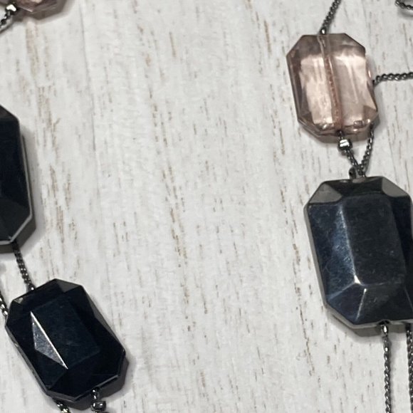 new york 2‎ strand layers gun metal long Necklace 38" - Picture 5 of 8